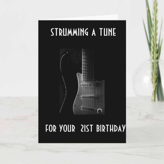 STRUMMING TUNE FOR DIUR *21:A* BIRTHDAY PLOCKA TUN KORT (Framsida)