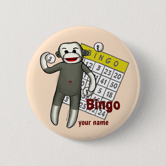 Strumpa Apa Bingo  Knapp (Framsida)