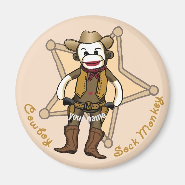 Strumpa Apa Cowboy magnet  (Framsidan)