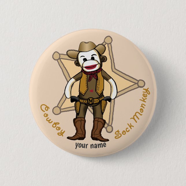 Strumpa Apa Cowboy pin knapp (Framsida)