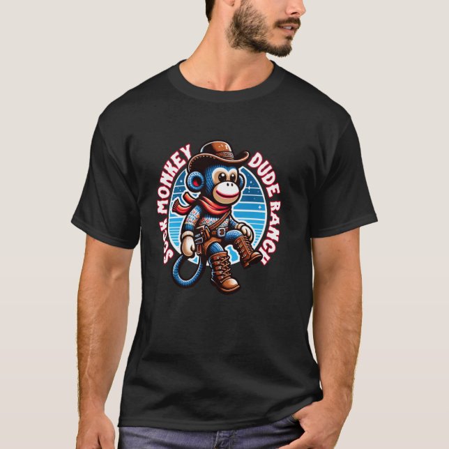 Strumpa Apa dude Ranch Rolig Western Strumpa Apa T Shirt (Framsida)