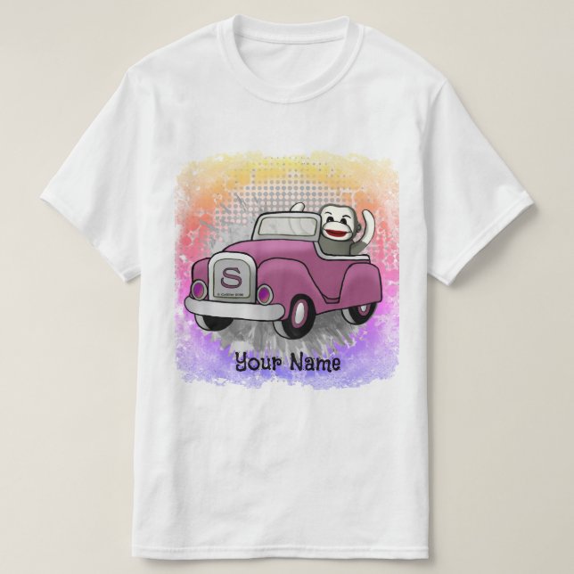 Strumpa apa kör bil t-shirt  (Design framsida)