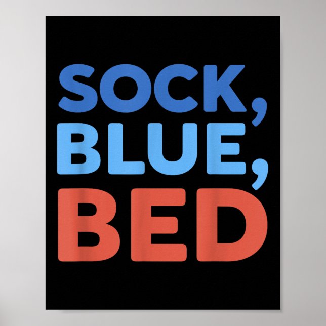 Strumpa Blå Säng Roligt Memo _1  Poster (Framsidan)