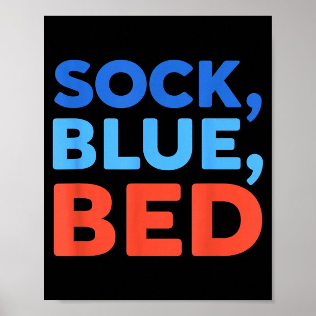 Strumpa Blå Säng Roligt Memoar  Poster (Framsidan)
