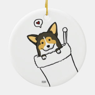 Strumpa Corgs Julgransprydnad Keramik
