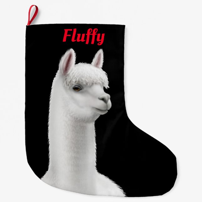 Strumpa för anpassade för julvitAlpaca (Framsidan)