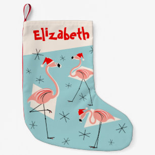 Strumpa för namn för FlamingoSantas blått