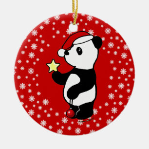 Strumpa för personligjulPanda Julgransprydnad Keramik