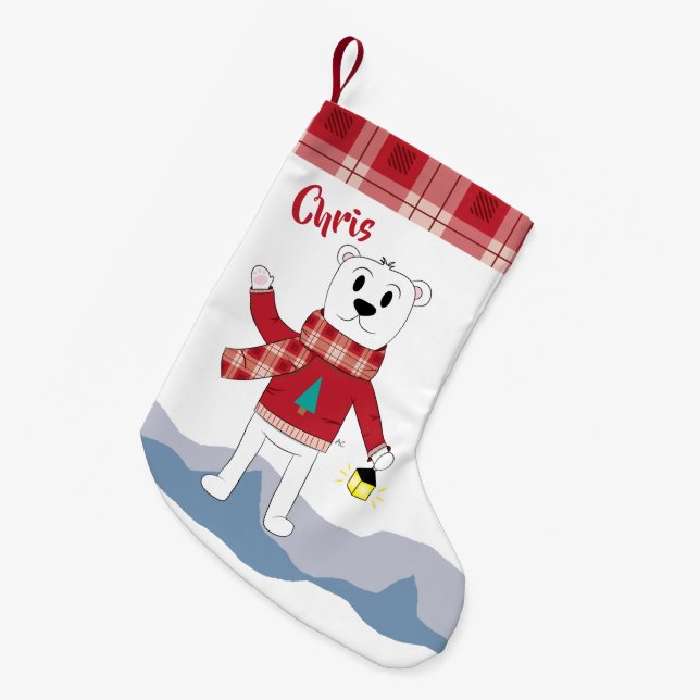 Strumpa med fauxplädgränsen och den polara björnen (Framsidan (Hängande))