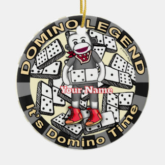 Strumpapa Domino legend Julgransprydnad Keramik