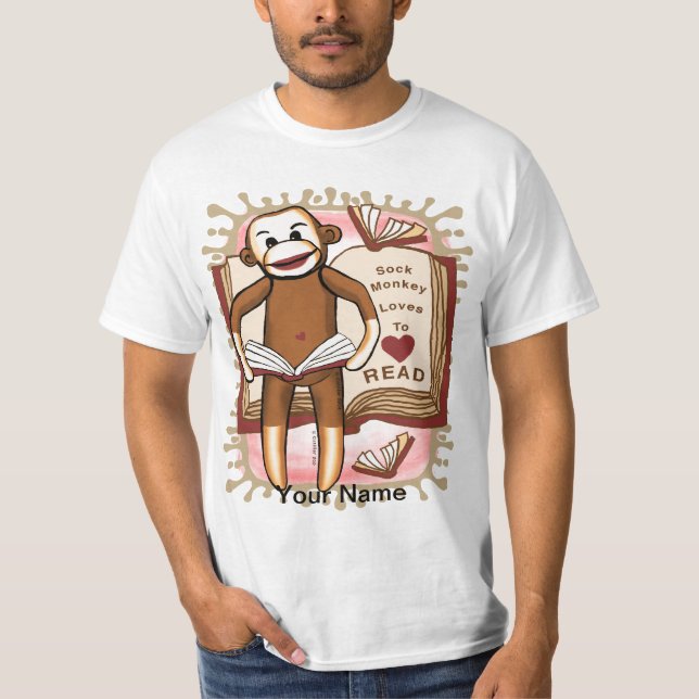 Strumpapa som läser T-Shirt  (Framsida)