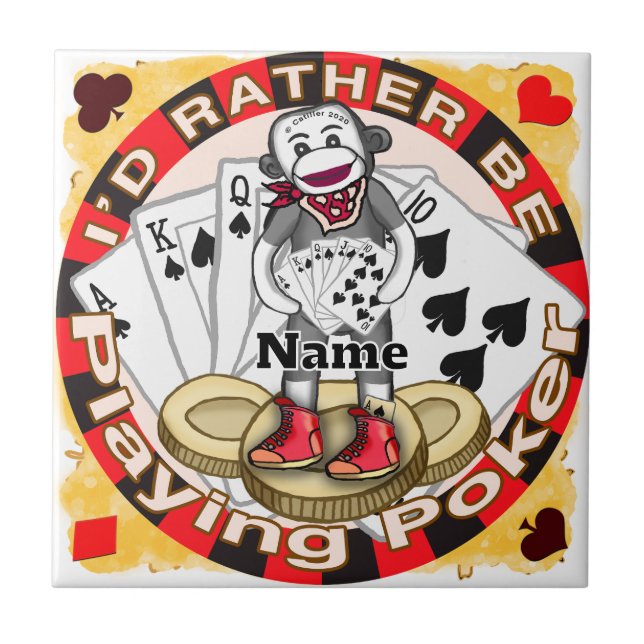 Strumpapapegaja poker kakelplatta (Framsidan)