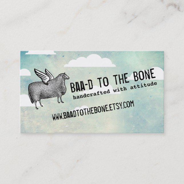 Strumpbyxor av trikå av vingar för flygande får visitkort (Framsida)