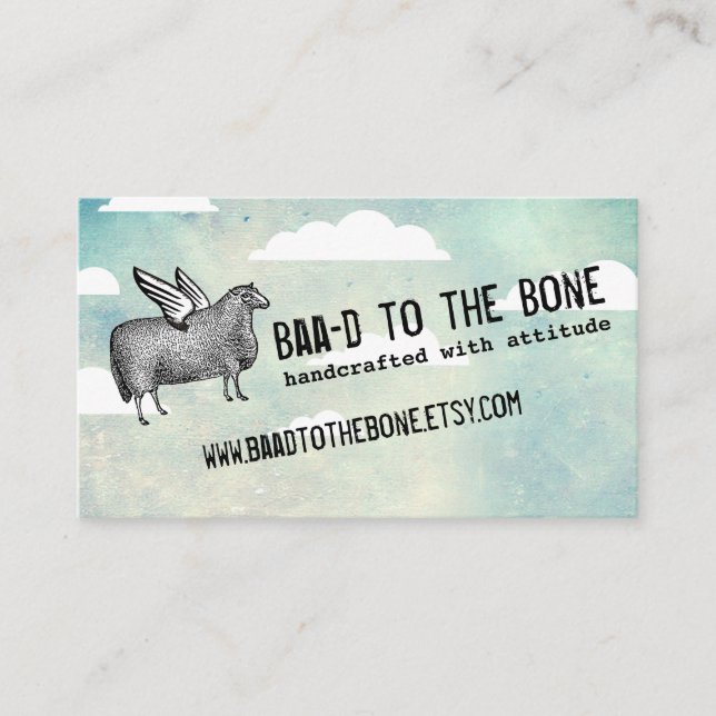 Strumpbyxor av trikå av vingar för flygande får visitkort (Framsida)