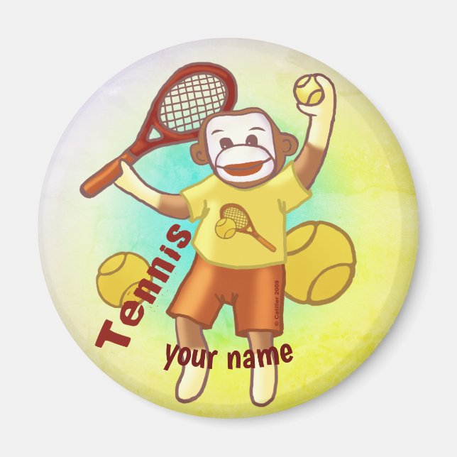Strumpmonkey Tennis-magnet Magnet (Framsidan)