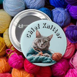 Strumpstickare stickande kattullsydd knapp
