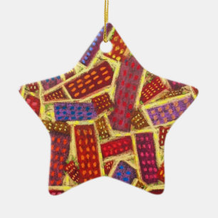Strutar av Helgdag Guld Heaven Star Julgransprydnad Keramik