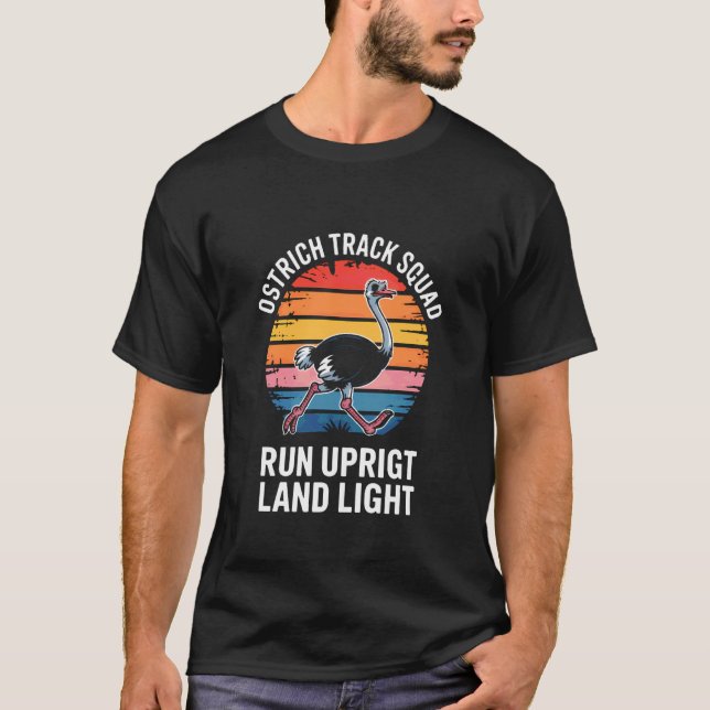 Strutsdesign - Springa upprätt land ljus T Shirt (Framsida)