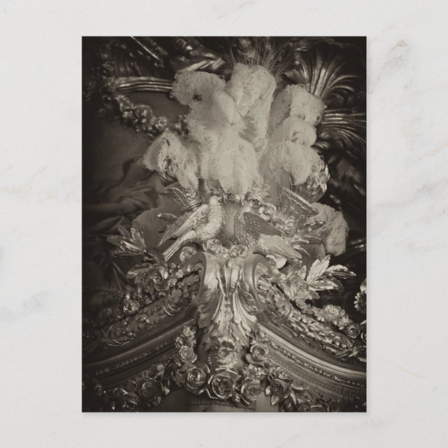 Strutsfjädrar, Marie Antoinettes säng. Vykort (Framsida)