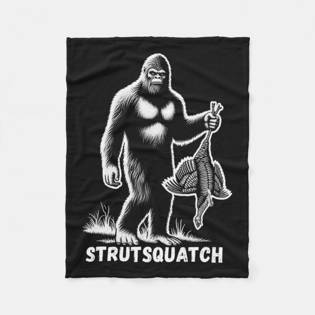 Strutsquatch Bigfoot Sasquatch Funny Ungdom Turkie Fleecefilt (Framsidan)