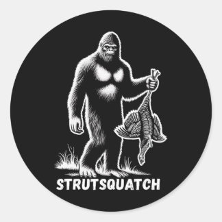 Strutsquatch Bigfoot Sasquatch Funny Ungdom Turkie Runt Klistermärke