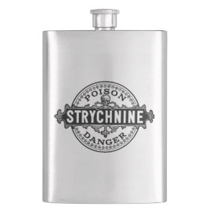 Strychniska Vintagen Stil Poison Label Fickplunta