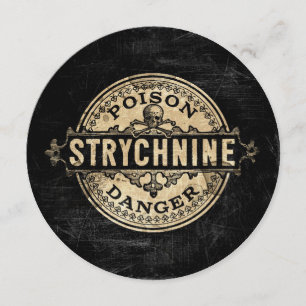 Strychniska Vintagen Stil Poison Label Inbjudningar