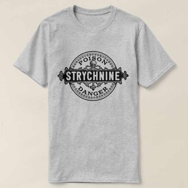 Strychniska Vintagen Stil Poison Label Tee (Design framsida)