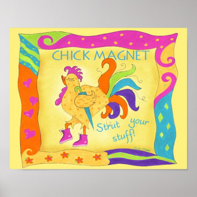 Stryk Chickens magnet i Saker Poster (Framsidan)