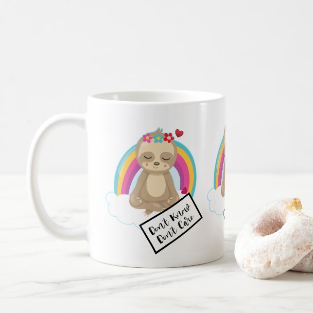 Stryk det inte - Cute Meditating Sloth Kaffemugg (Med munk)