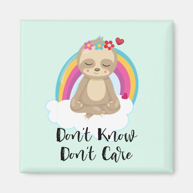 Stryk det inte - Cute Meditating Sloth Magnet (Framsidan)