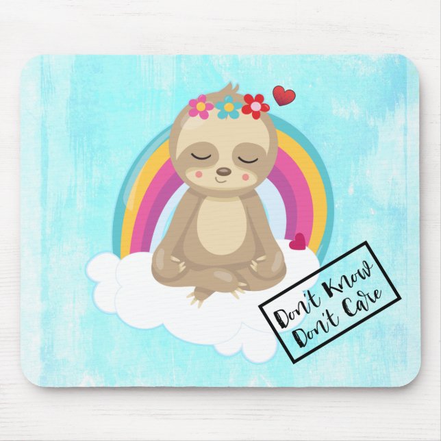 Stryk det inte - Cute Meditating Sloth Musmatta (Framsidan)