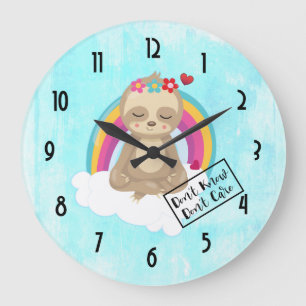 Stryk det inte - Cute Meditating Sloth Stor Klocka