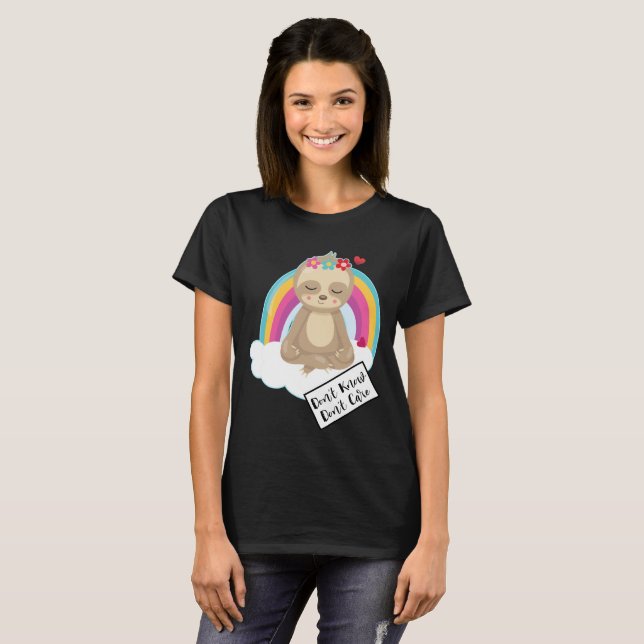Stryk det inte - Cute Meditating Sloth T Shirt (Hel framsida)