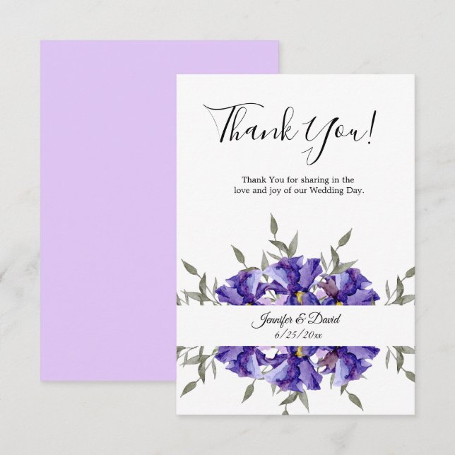 Stryk det platta tackkortet tack kort (Fram/baksida)