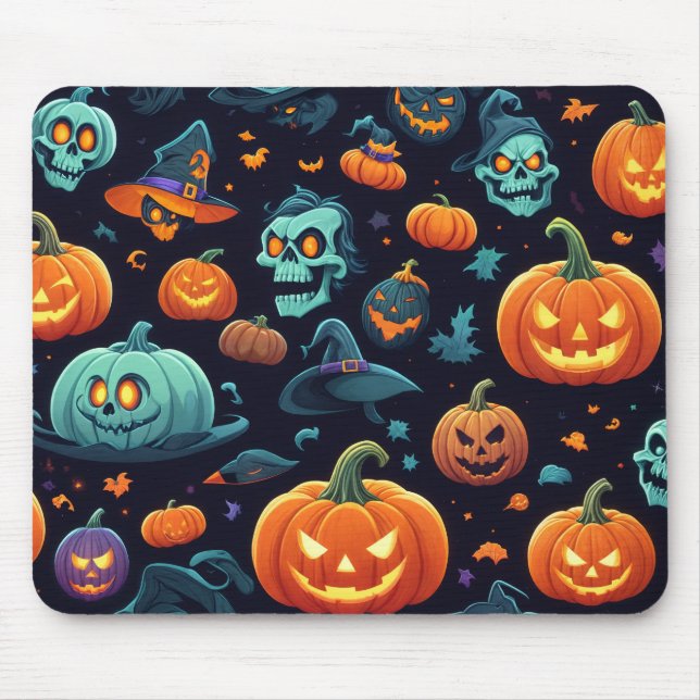 Stryk Halloween-ikoner Mouse Pad Musmatta (Framsidan)