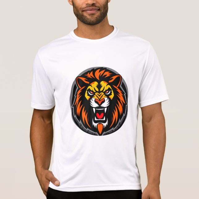 Stryk Lejont huvud Grafikvibrant T Shirt (Framsida)