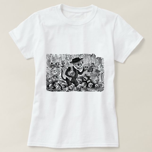 StrykarkattCalavera C. tidigt 1900's Mexico. Tee Shirt (Design framsida)