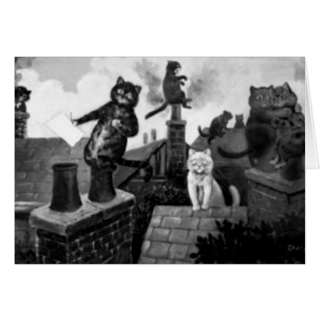 Strykarkatter av Louis Wain Hälsningskort (Framsidan Horizontal)