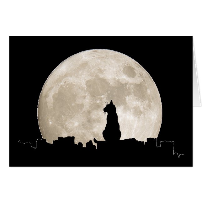 Strykarkattmåne Hälsningskort (Framsidan Horizontal)