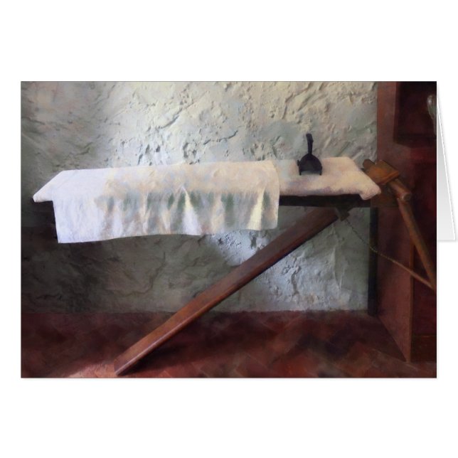 Strykbräde och järn hälsningskort (Framsidan Horizontal)