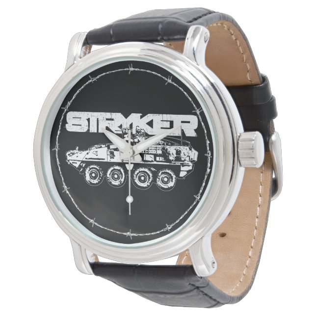 Stryker Black Vintage Leather Armbandsur (Vinklad)