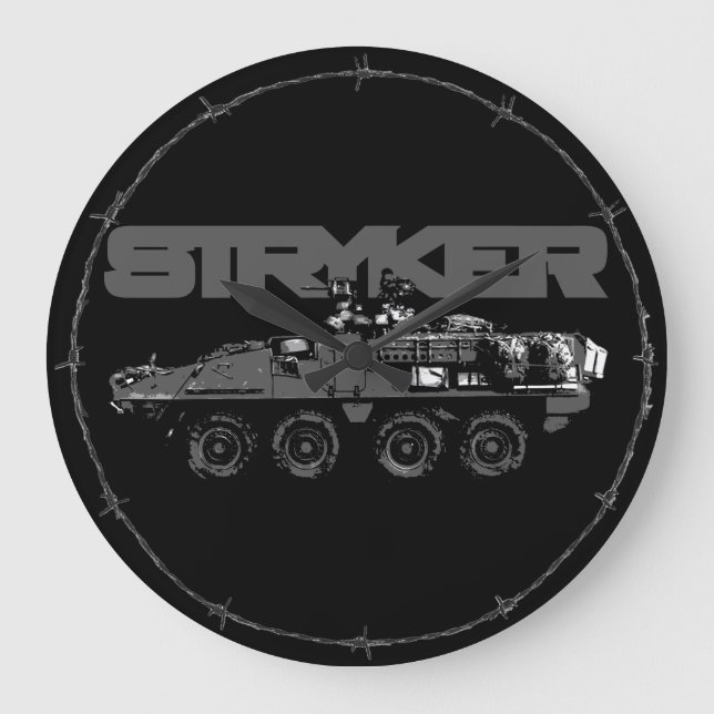 Stryker-rund (stor) väggklocka (Framsida)