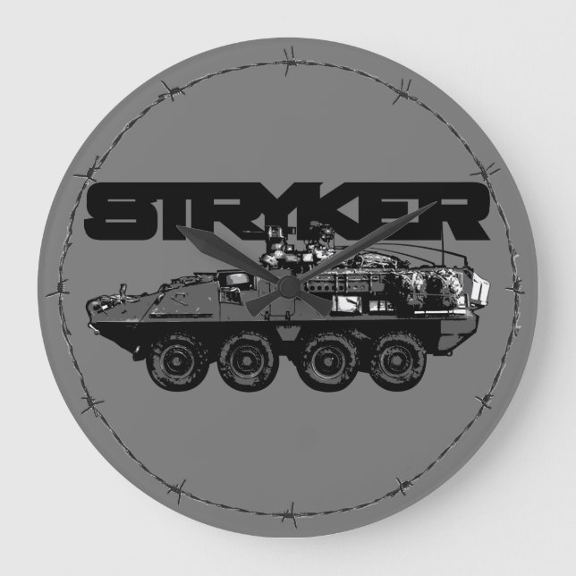 Stryker-rund (stor) väggklocka (Framsida)