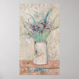 Strykning i en vit blomma Vas Tadeusz Makowski Poster