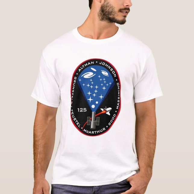 STS 125 Telescope Uppdrag T Shirt (Framsida)