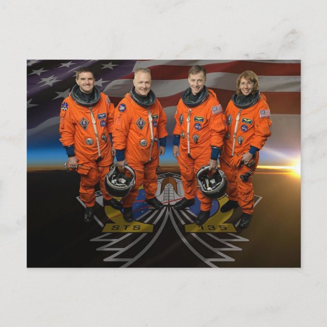 STS-135_Officiell_Crew_Photo Vykort (Framsida)