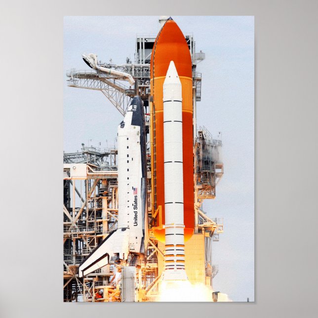 STS-135 Space Shuttle Atlantis Side Photo Launch Poster (Framsidan)
