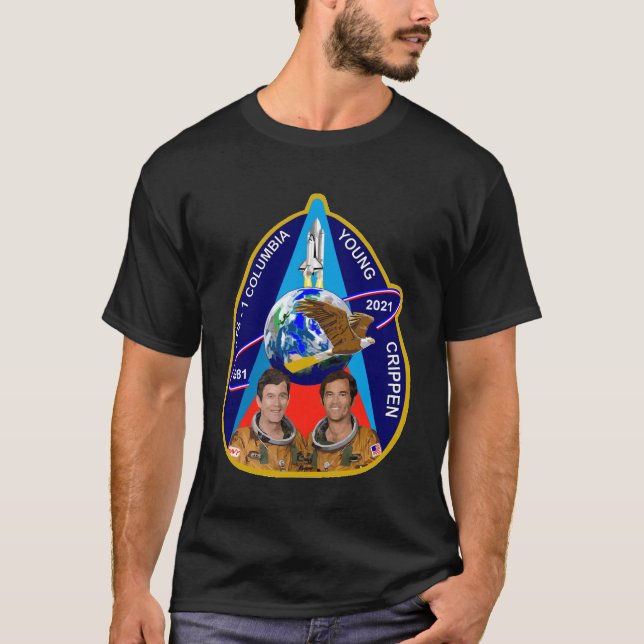 STS-1 40 ÅRSDAGENS KOMMEMORATIVA PATCH T SHIRT (Framsida)