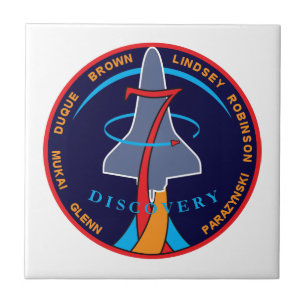 STS-95 Rymdfärjan Discovery Uppdragslapp Logo Kakelplatta
